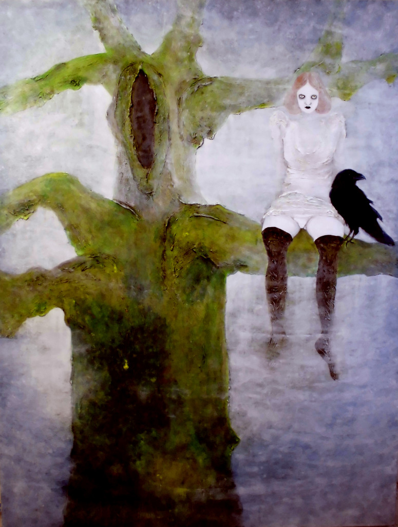 Der Rabe (the Raven), oil and acrylic on canvas, 220x170 cm, 2009