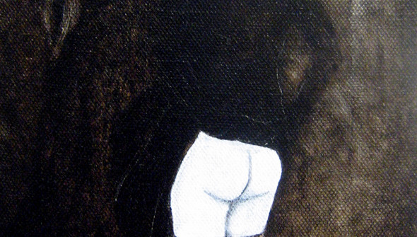 Mädchen#5, 30x24 cm, oil and acrylic on canvas, 2010 (SOLD private collection Amsterdam)