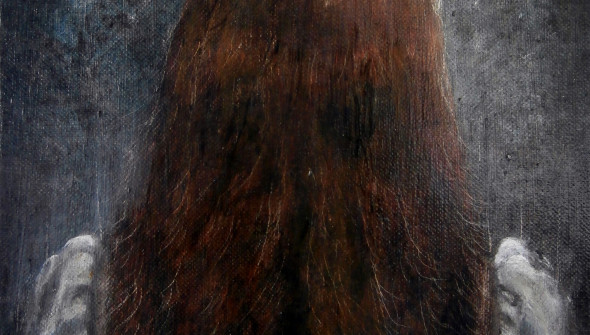 Mädchen#11, oil and acrylic on canvas, 30×24 cm, 2012 (Sold, private collection Rotterdam)