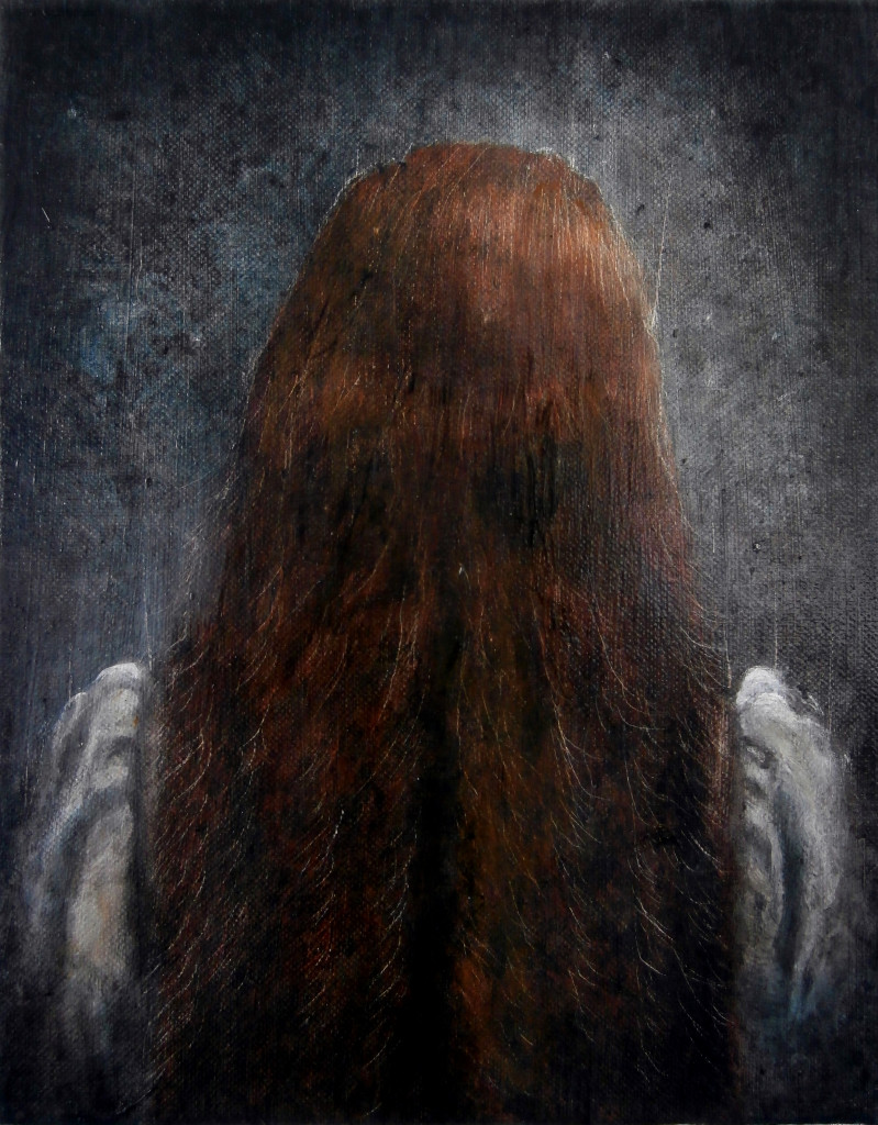 Mädchen#11, oil and acrylic on canvas, 30×24 cm, 2012 (Sold, private collection Rotterdam)