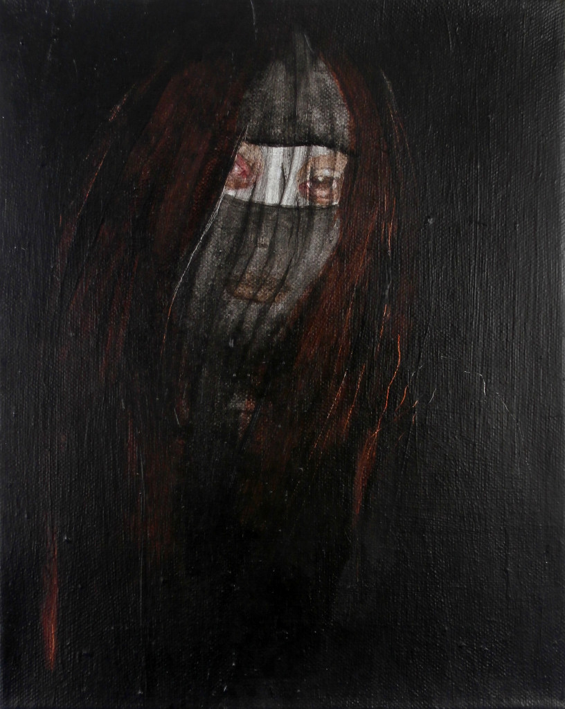 WEIB!, 30x24 cm, oil and acrylic on canvas, Exhibition VM 23 2017, (SOLD private collection Arnhem)