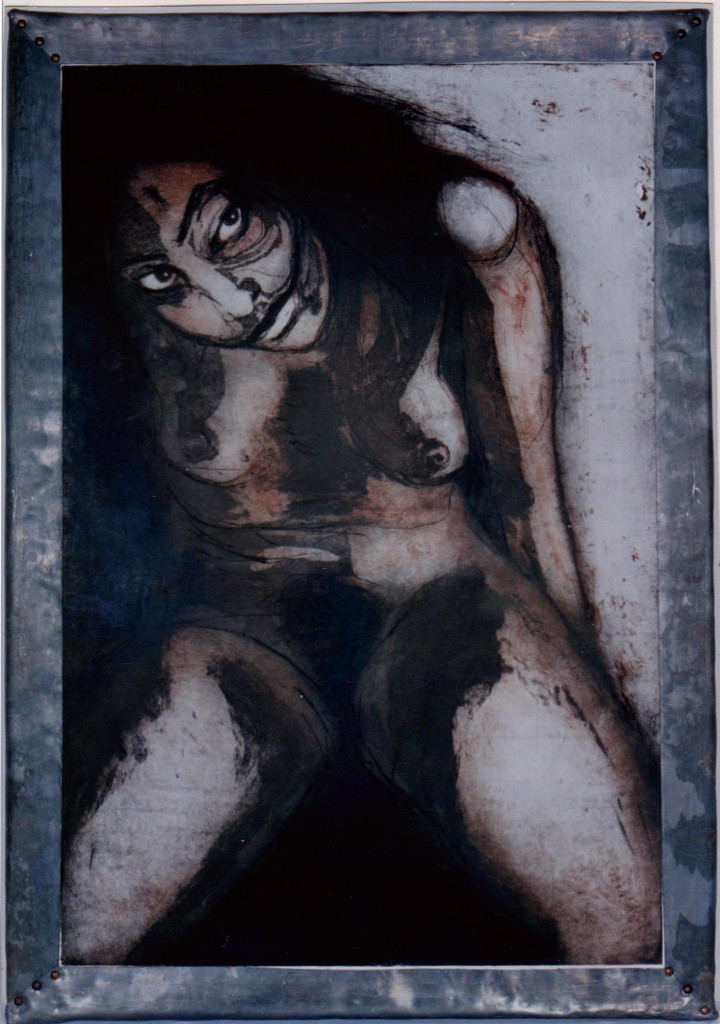 NoTitle, etching, graduation work Willem de Kooning, Rotterdam, 120x90 cm, 1994, private collection Rotterdam.