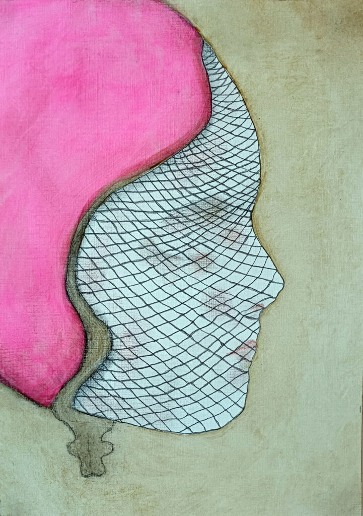 Adolescence, 29,7x21 cm, pencil and oil on paper, 2026.
