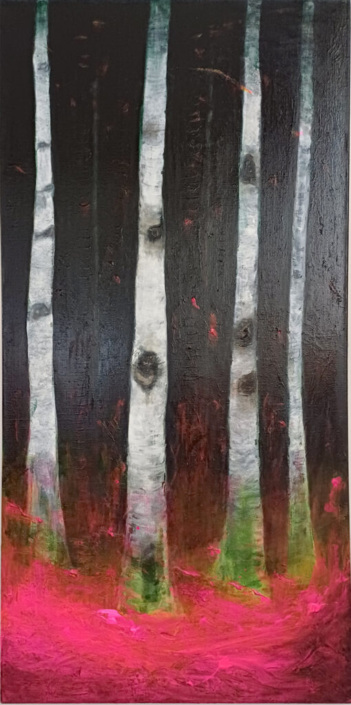 Hunters (birches) 180x90 cm.
