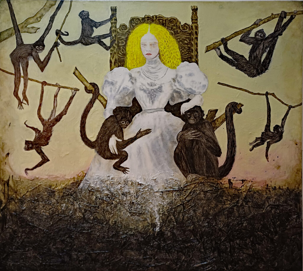 Vanitas#9, 170x190 cm, pencil, charcoal, acrylic, oil and branches on canvas, 2026. Incredible in its quiet presence, this really captures the fragile beauty of the ordinary in a great composition. Your work creatively reminds viewers that earthly life and possessions are fleeting, here only for a moment before they fade.
